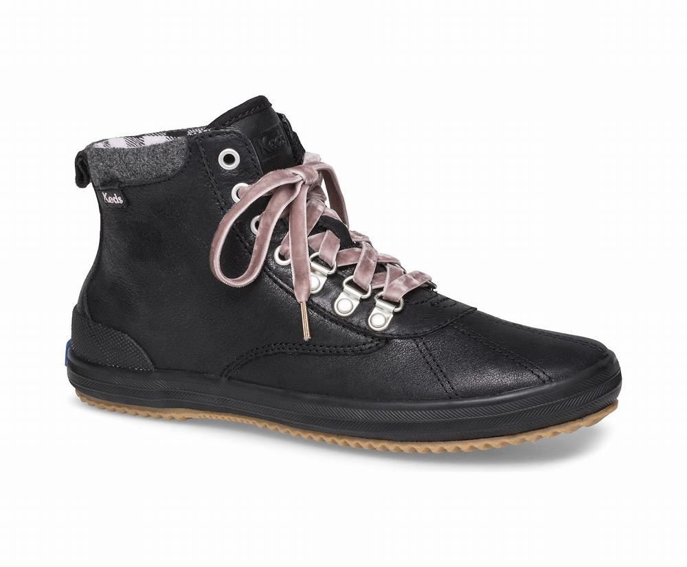 Women's Keds Scout Water-Resistant Leather THisulate™ Scout Boot Black 6542198FW - South Africa